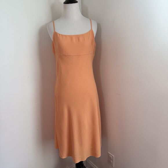 Aritzia Dresses & Skirts - Aritzia Sunday Best Quaint Midi Dress M Sunny Apricot Linen Coquette Sheath